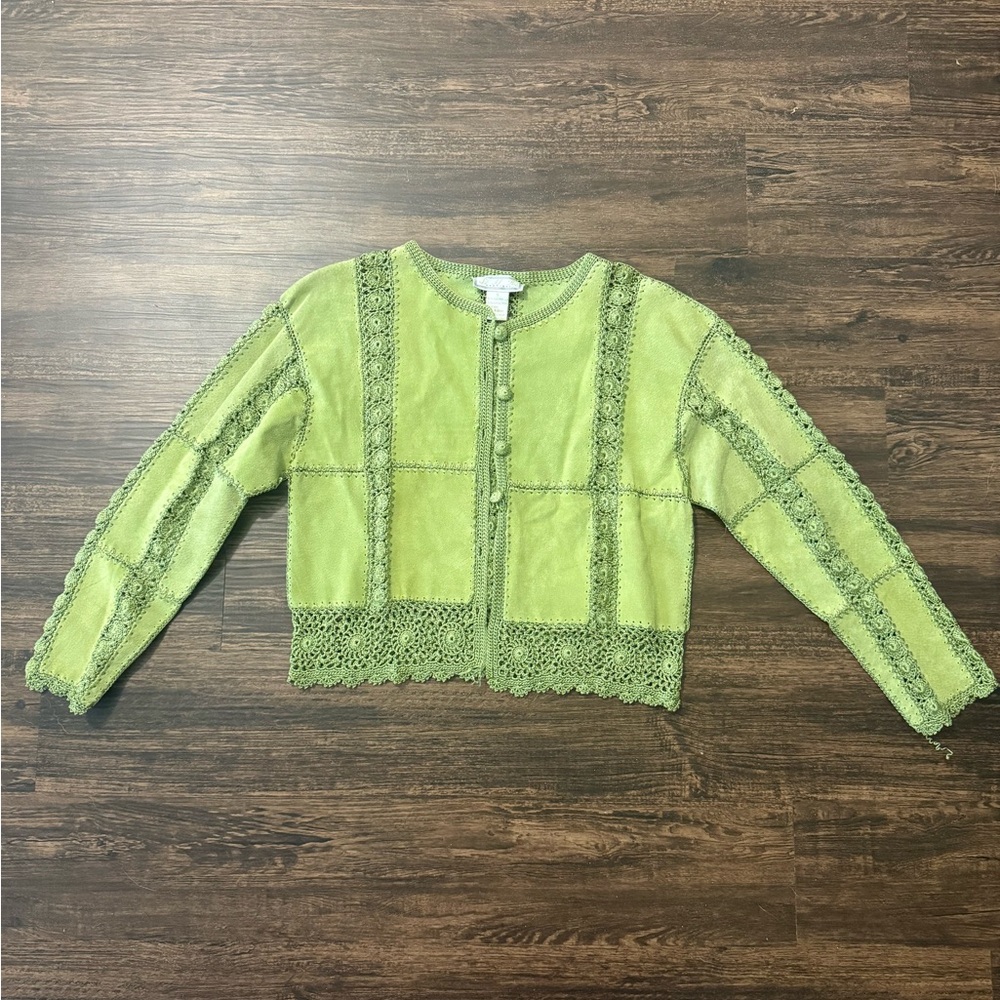 Green Suede Lace Jacket - S